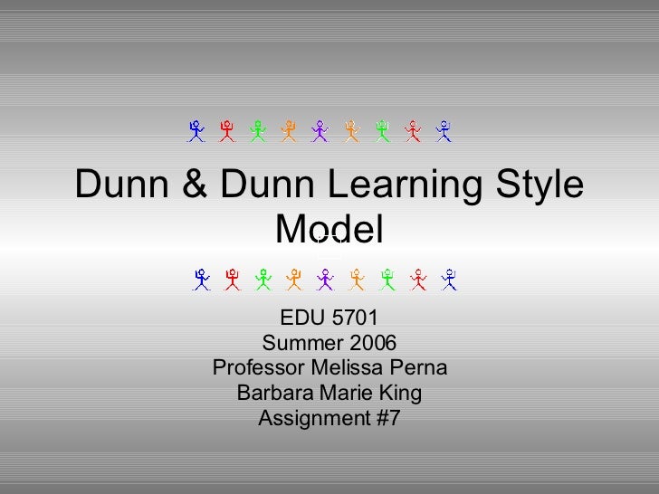 Edu 5701 7 Dunn & Dunn Learning Styles Model[1]