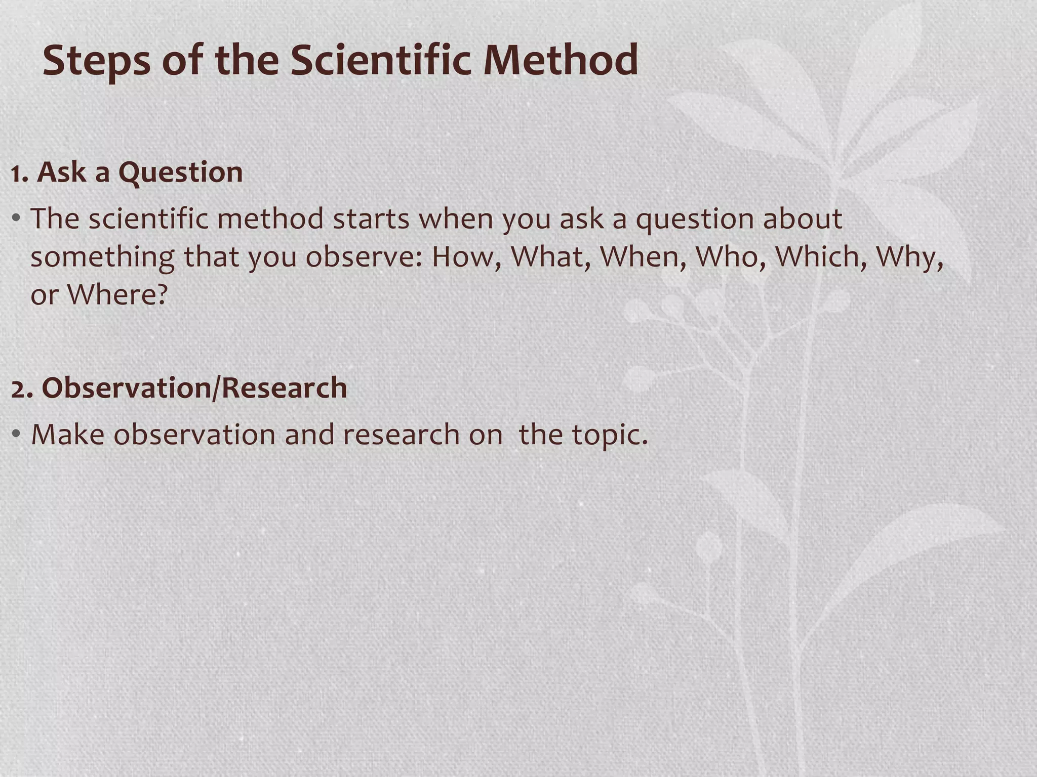Scientific method ppt presentation | PPTX