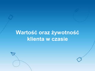 Wartość oraz żywotność
klienta w czasie
 