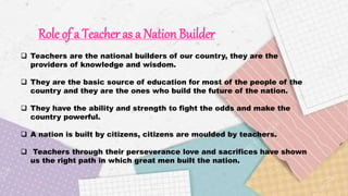 TEACHER AS A CHANGE AGENT AND NATION BUILDER | PPTX