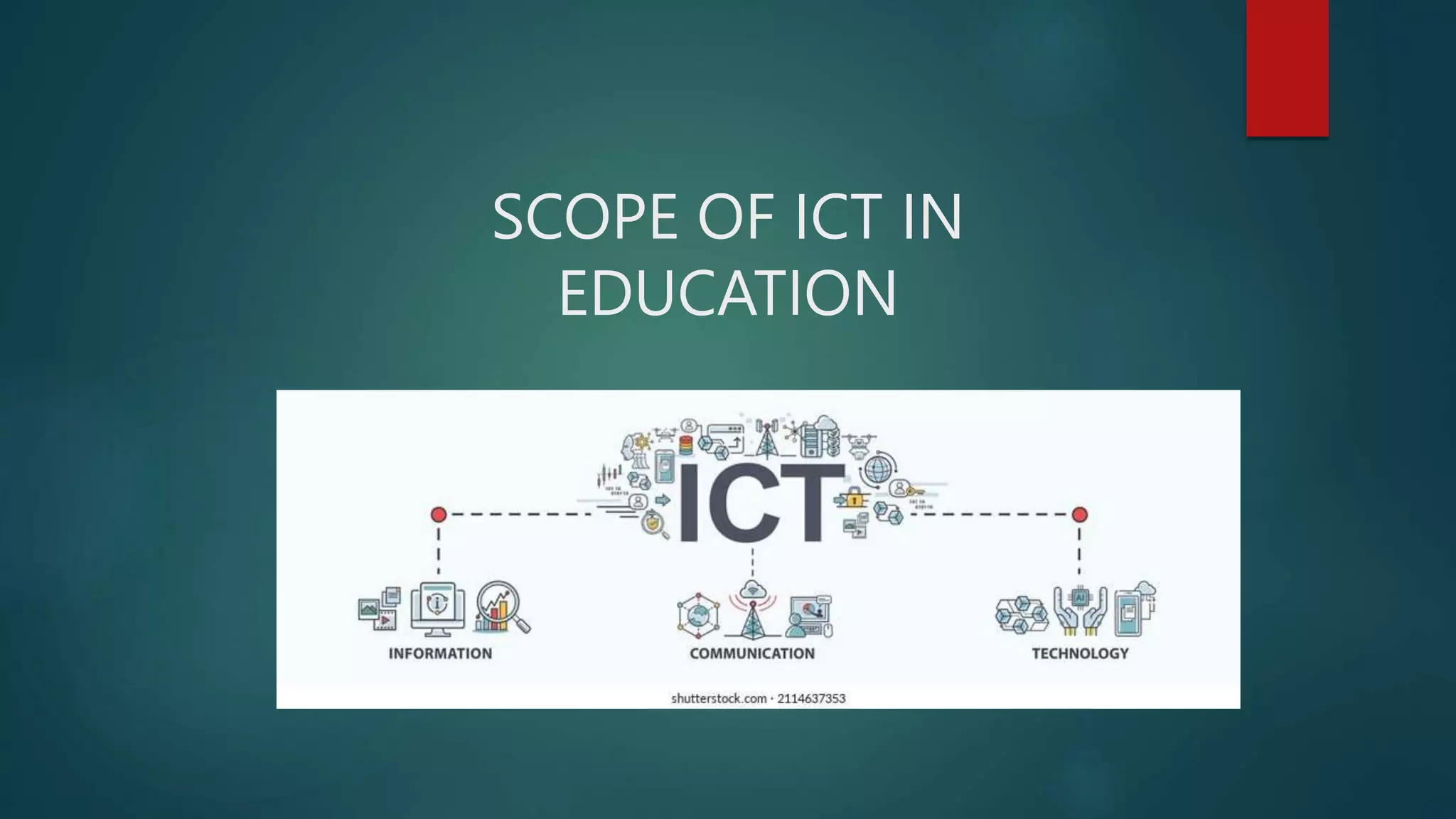 SCOPE OF ICT IN
EDUCATION
 