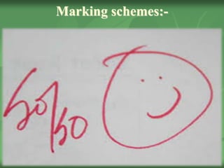 Marking schemes:-
 
