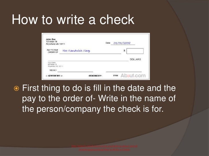 Learn to write a check image