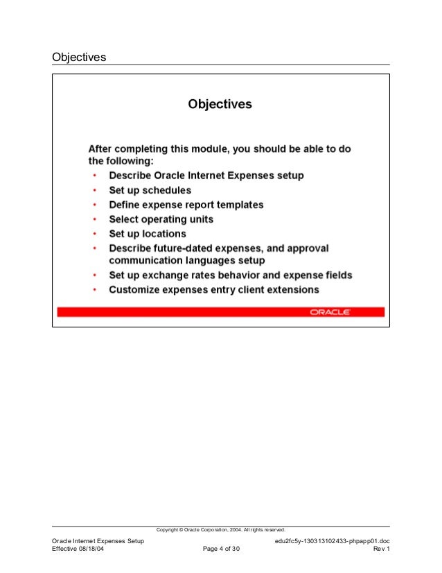 IExpenses Setup