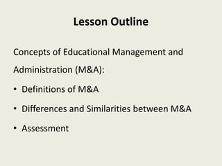 EDUCATIONAL MANAGEMENT AND ADMINISTRATION | PPTX
