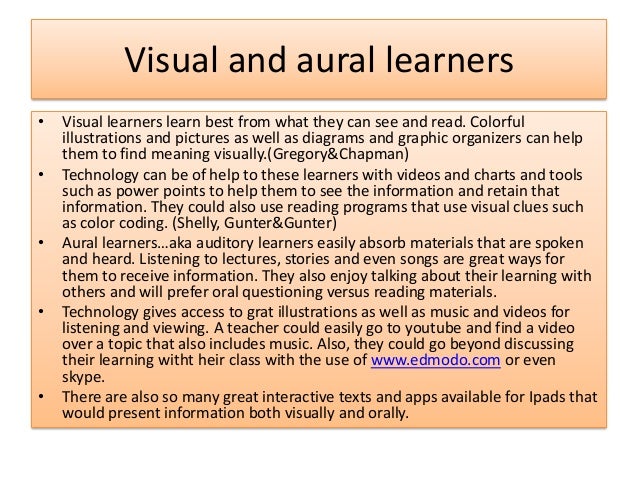 Assignments for visual learners