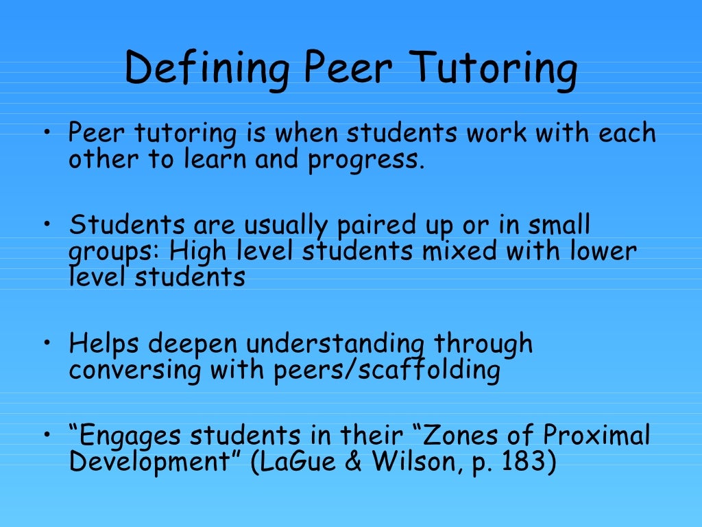 Edu 373 peer tutoring