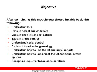 Oracle Inventory r12 lot and serial control.ppt