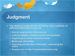 PerformanceThe ability to adopt alternative identities for the purpose of improvisation and discoveryReader’s TheatrePlaywright workshops and visits – Playwright in ResidenceDrama groupiMovie workshops and screening night (Teen Media Night)Basic film making skillsLoaning digital cameras and flip video camerasSchool and/or Library on Second Life