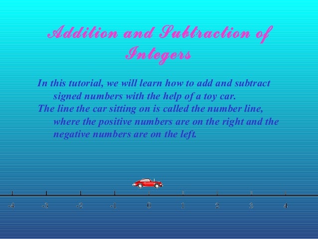 Adding And Subtracting Integers Powerpoint