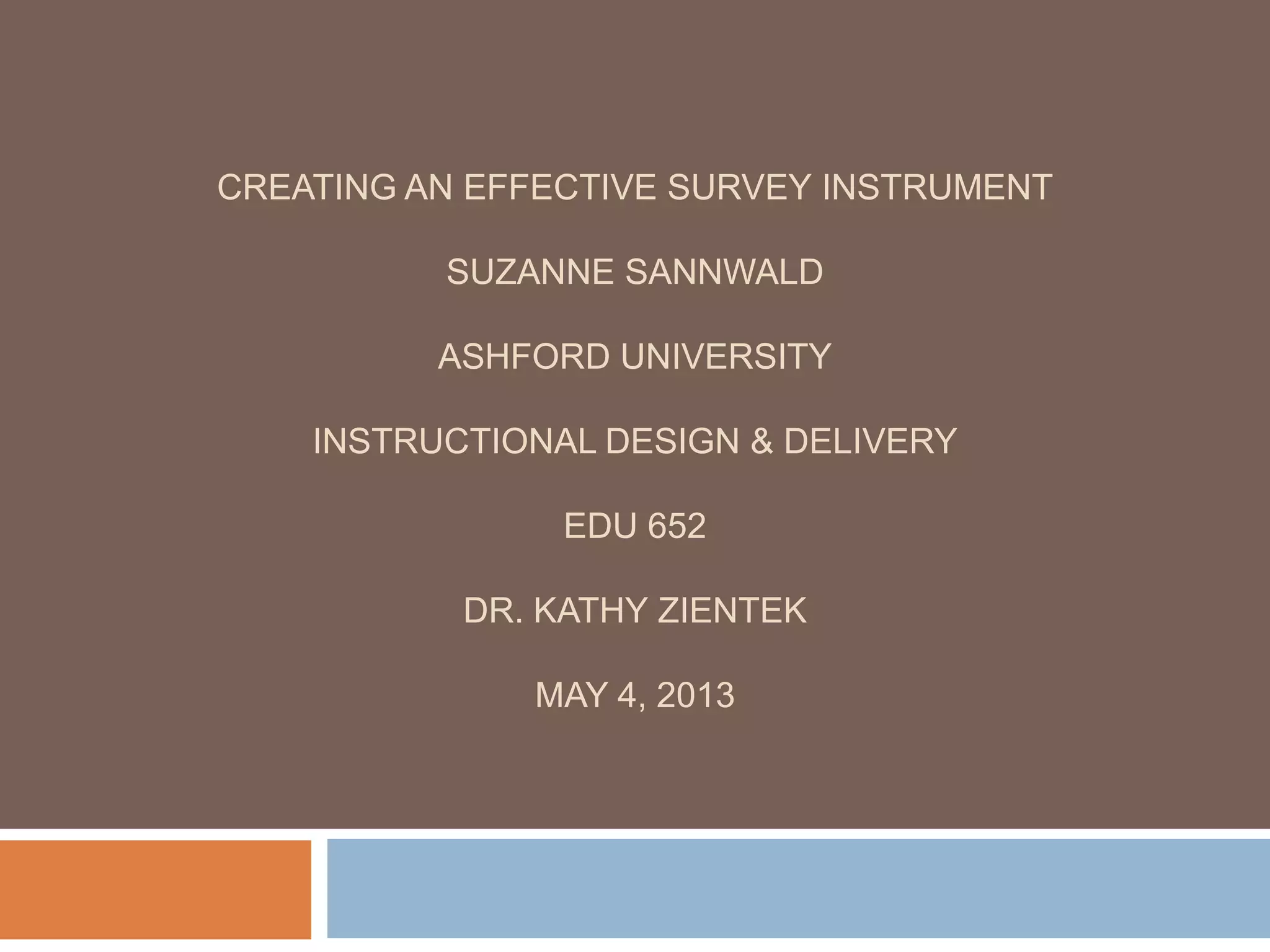 Creating an Effective Survey Instrument | PPTX