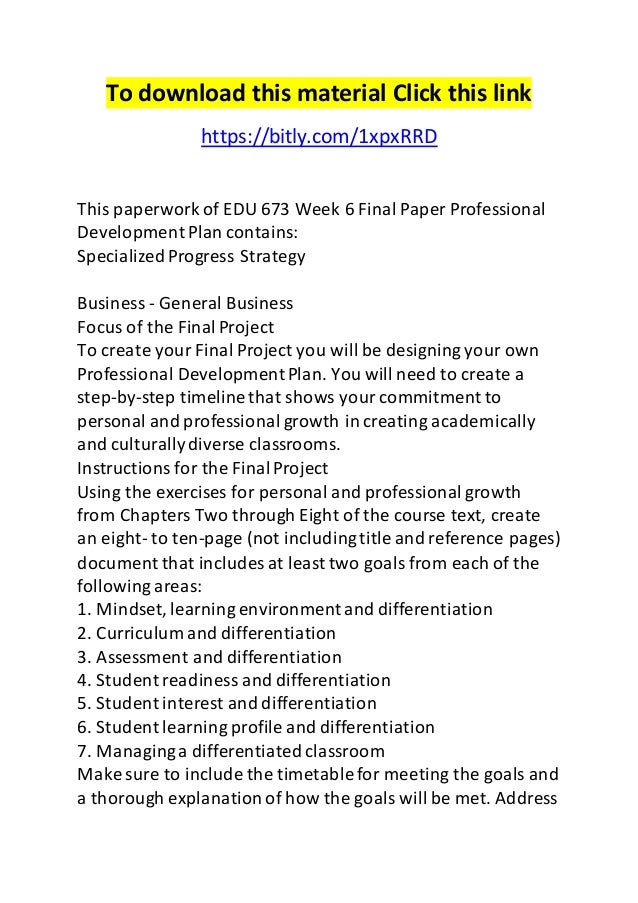 Professional development paper