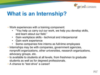 Internship Search Strategies | PPTX
