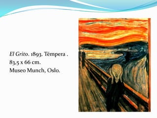 El Grito. 1893. Témpera .
83,5 x 66 cm.
Museo Munch, Oslo.
 