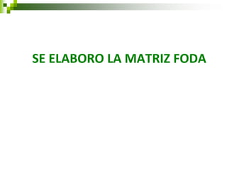 SE ELABORO LA MATRIZ FODA  