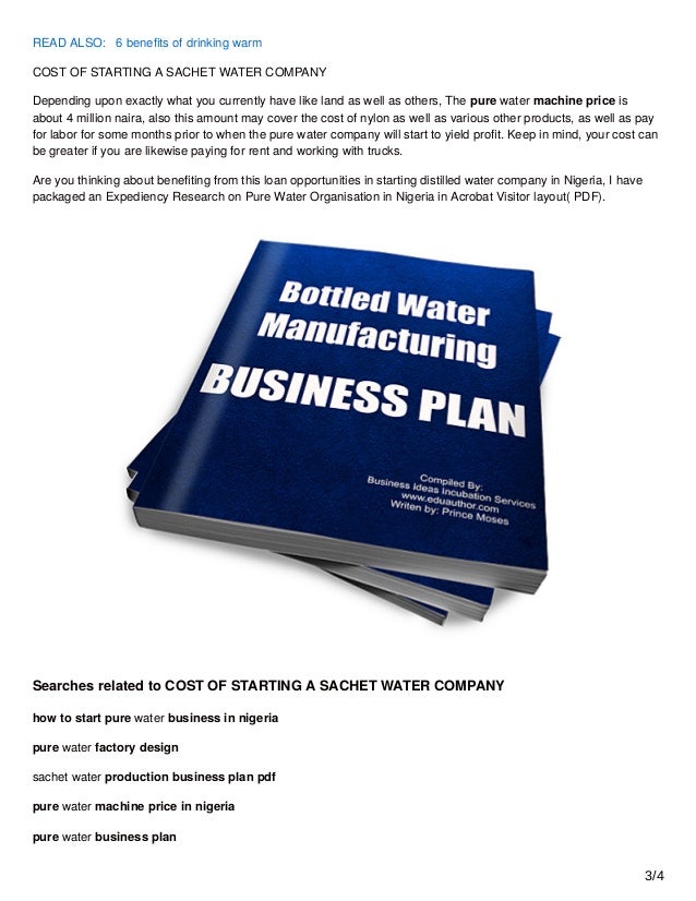 Business plan for bottled water company pdf