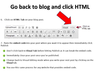 Go back to blog and click HTML 