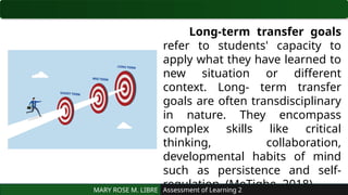 Sample Transfer Goals Lesson Educ-312_Lecture-3 assessment for learning | PPTX