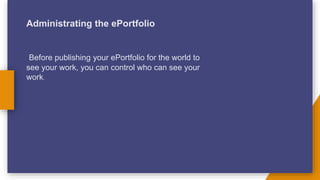 Publishing Eportfolio EDUC 8 ppt how to make e portfolio by lumang | PPTX