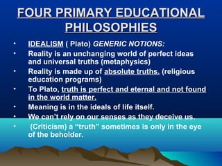 Educ 101 Power Point Philosophical Foundations Ppt