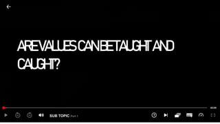 SUB TOPIC Part 1
AREVALUESCANBETAUGHTAND
CAUGHT?
 