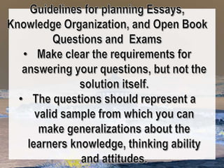 Writing Essay Test Items