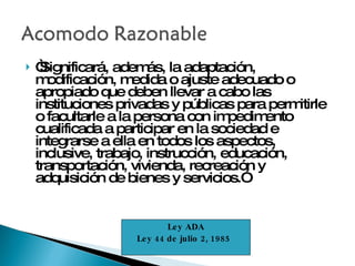 Acomodo Razonable | PPT
