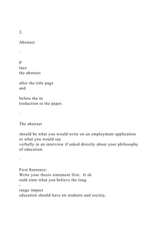 Abstracted Statement EDUC 305 Philosophy of Education for TeachersPersonal Philos.docx