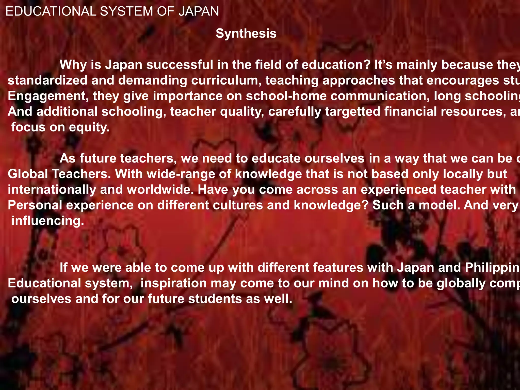 Japan Knowledge Educational System of Japan | PPTX
