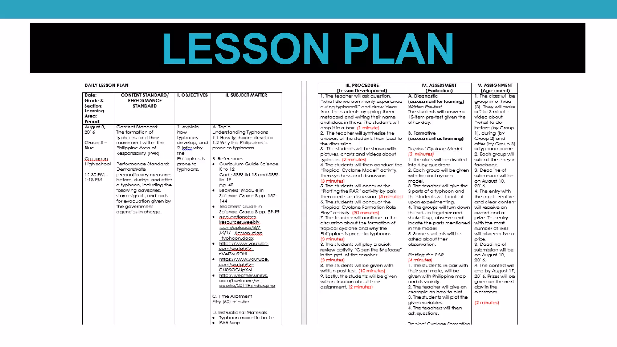 LESSON PLAN
 