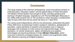 A Review of Eastern Philosophy of Education: Case study of India Education