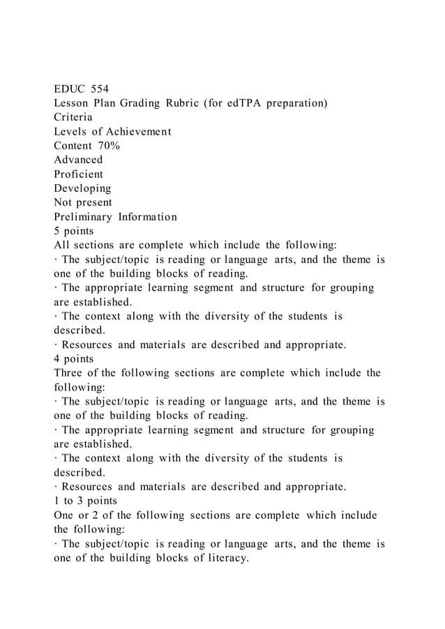 educ-554lesson-plan-grading-rubric-for-edtpa-preparation-crit-pdf
