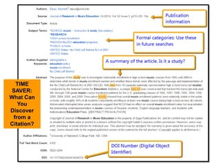 TIME
SAVER:
What Can
You
Discover
from a
Citation?
 