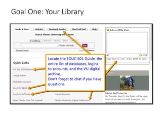 Goal One: Your Library
 