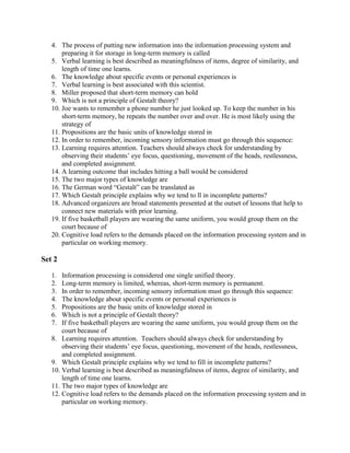 EDUC 701 Information Processing Quiz 4 Liberty.docx