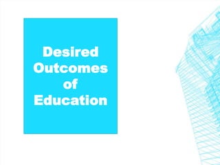 Desired 
Outcomes 
of 
Education 
 