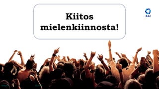 14
27.1.2020Tämä kuva, tekijä Tuntematon tekijä, käyttöoikeus: CC BY-NC
Kiitos
mielenkiinnosta!
 