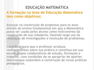 Educação Matemática e práticas pedagógicas: diálogos entre teoria