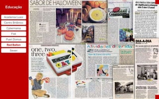 Red Balloon
Educação

Academia Luxor

Centro Britânico

 Cybermania

     Fisk

 Pueri Domus

  Red Ballon

    Seven
 