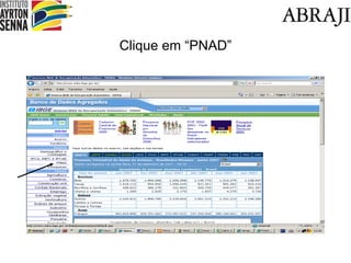 Clique em “PNAD” 