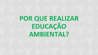 POR QUE REALIZAR
EDUCAÇÃO
AMBIENTAL?
 
