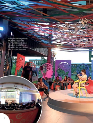 O espaço Inteligências
Múltiplas, inspirado
na neurociência. E no
detalhe, a sala Novas
Tecnologias: ambientes
dos estudos de casos
2
 