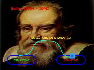 Galileo (1564 – 1642)  SU MÉTODO EXPERIMENTAL: INDUCTIVO DEDUCTIVO 