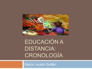 EDUCACIÓN A
DISTANCIA:
CRONOLOGÍA
Marco Jurado Guillén
 