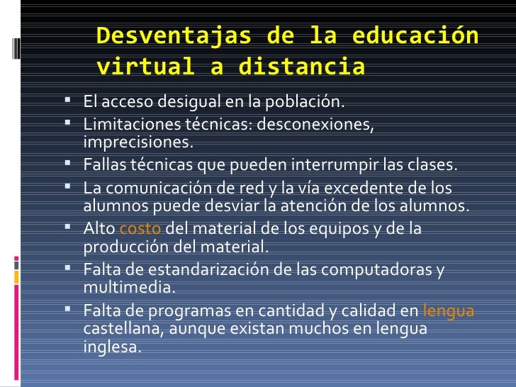 Ventajas Y Desventajas De La Educacin A Distancia