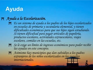 44Escuelas InternacionalesEscuelas para ExtranjerosEn Japón existen escuelas para extranjeros donde las clases se dan en inglés, chino, coreano, portugués, etc.La mayoría de estas escuelas están clasificadas como “academias de especialidades” conforme a la Ley de Educación Escolar de Japón.Algunas universidades no admiten a los graduados de dichas escuelas, mientras que las otras universidades y escuelas de postgrado sí dan derecho a la selectividad a los graduados.
