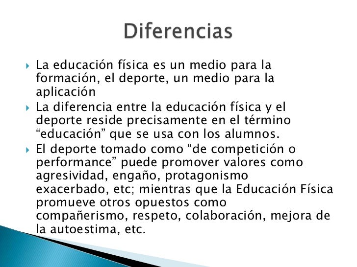 Cuál Es La Diferencia Entre Educación Física Y Deporte Educación física y Deporte