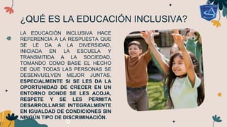 EDUCACIÓN INCLUSIVA INFORMACION IMPORTANTE PARA LOS CENTROS EDUCATIVOS ...