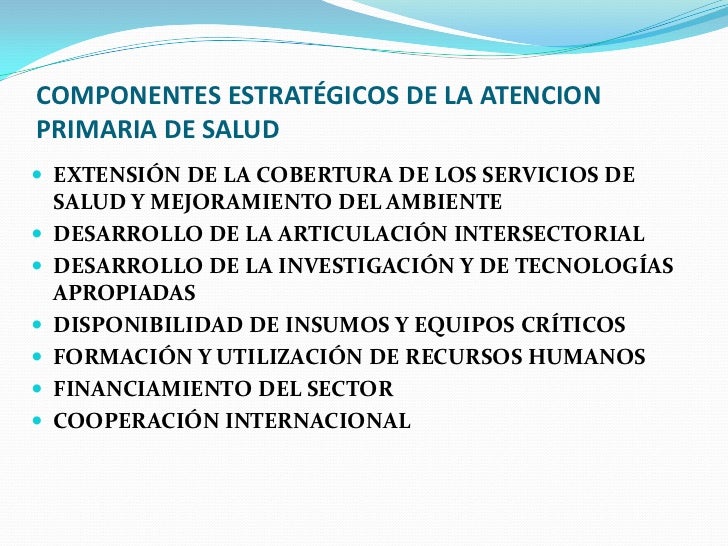 Resultado de imagen para COMPONENTES PROGRAMATICOS  DE LA APS