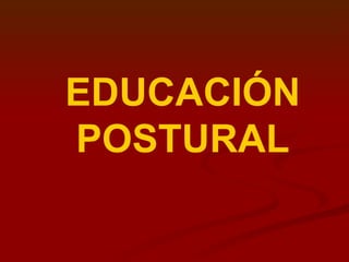 EDUCACIÓN
POSTURAL
 
